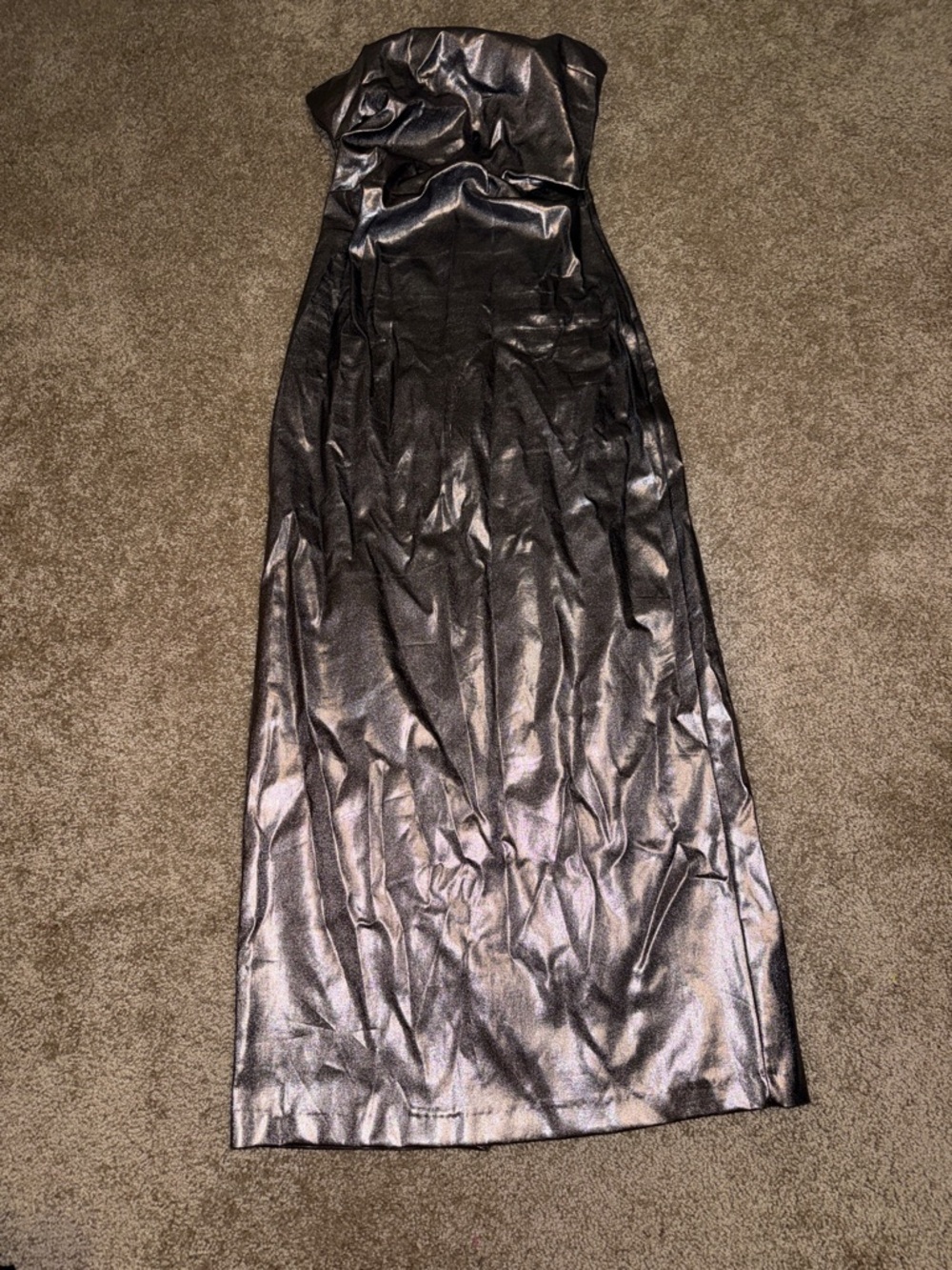 Zara Silver Strapless Midi Dress - XS. B2 - Picture 4 of 8